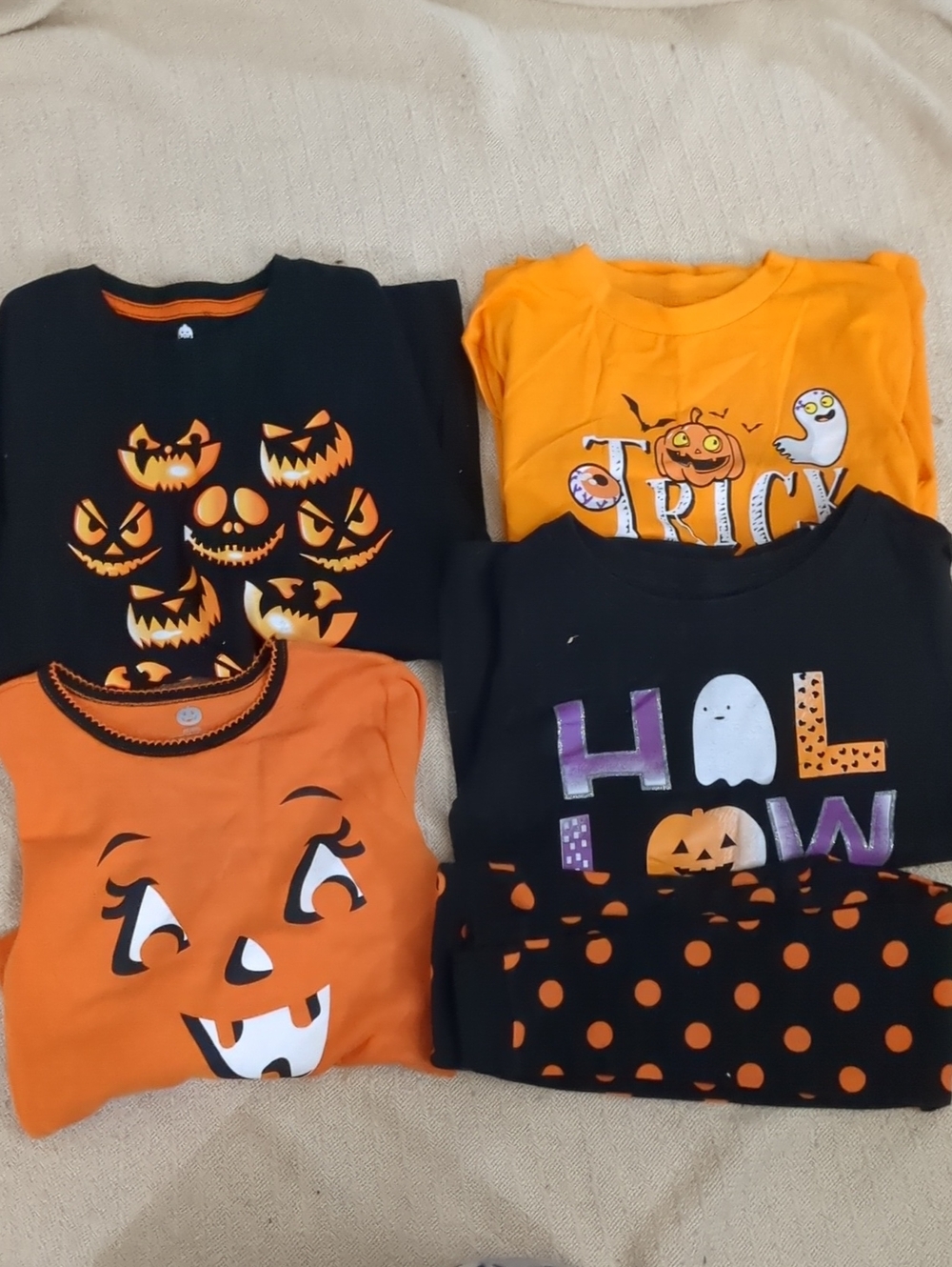Kids Halloween T-Shirt And PJ Pack - Orange & Black